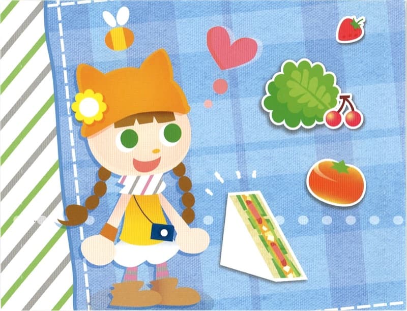 Tray enjoying a picnic in pop'n music Sunny Park artwork